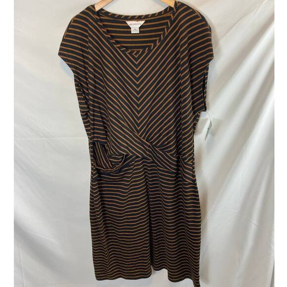 NWT Liz Claiborne Striped Faux Wrap Dress Size XXL - Picture 1 of 6